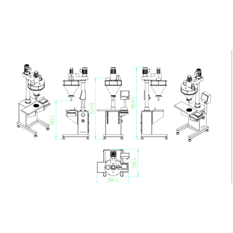 MPB-10 Semi-Auto Modulare in acciaio inossidabile inossidabile Polvere Macchina
